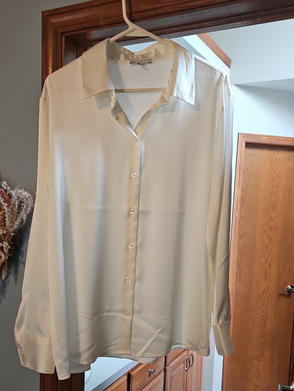 Classic Cream Button-Up Blouse